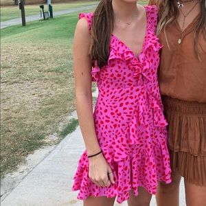 Karlie Pink & Red ruffle dress